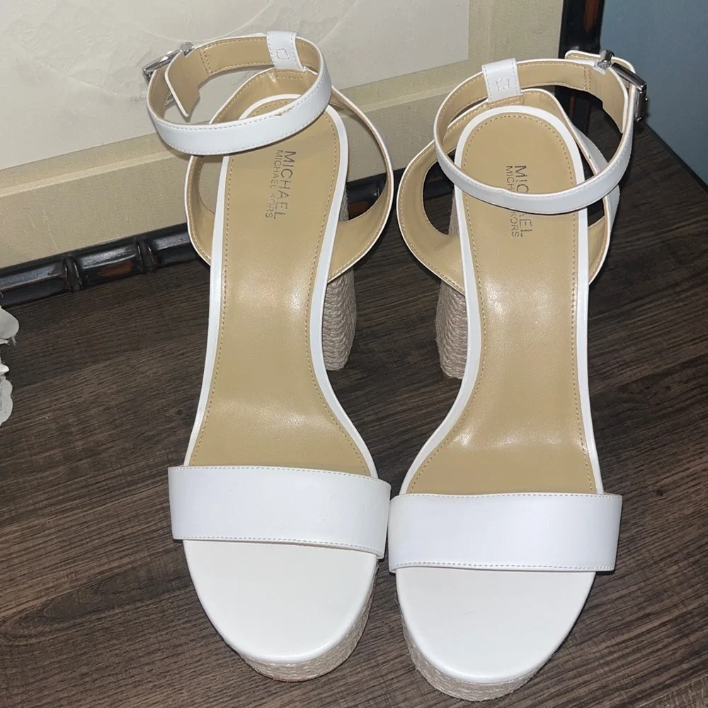 MICHAEL Michael Kors Ashton Ankle-Strap Espadrille Platform Sandals sz 10 NWT